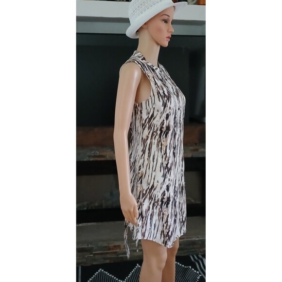 Women's Summer Dress 100% Linen Tunic Resort Cruise Chic Beachy Boho Size 4 Tan - Picture 11 of 16